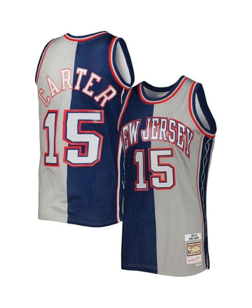 Men's Vince Carter Navy, Gray New Jersey Nets Hardwood Classics 2006-07 Split Swingman Jersey