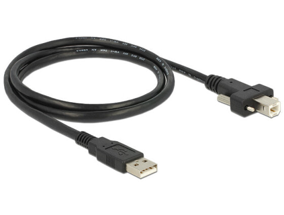 Разъем USB Delock 83594 - 1 м - USB A - USB B - USB 2.0 - Мужской/Мужской - Черный