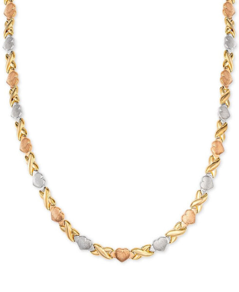 Giani Bernini hearts & Kisses 17" Statement Necklace in 18k Tricolor Gold-Plated Sterling Silver, Created for Macy's (Also in Gold Over Silver and Sterling Silver)