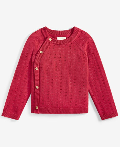 Baby Cotton Side Button Sweater, Created for Macy's