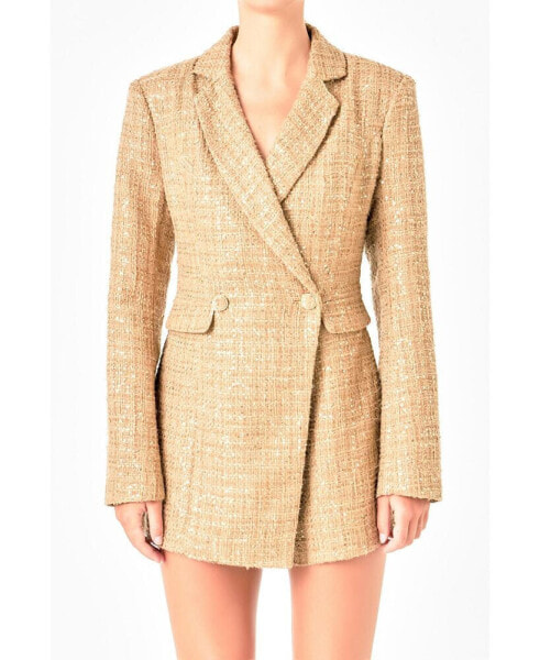 Women's Tweed Blazer Romper