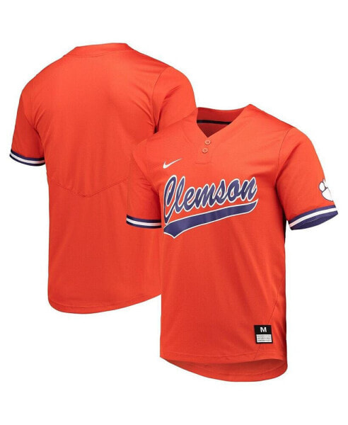 Футболка Nike мужская и женская с оранжевым дизайном Clemson Tigers Two-Button Replica Softball Jersey