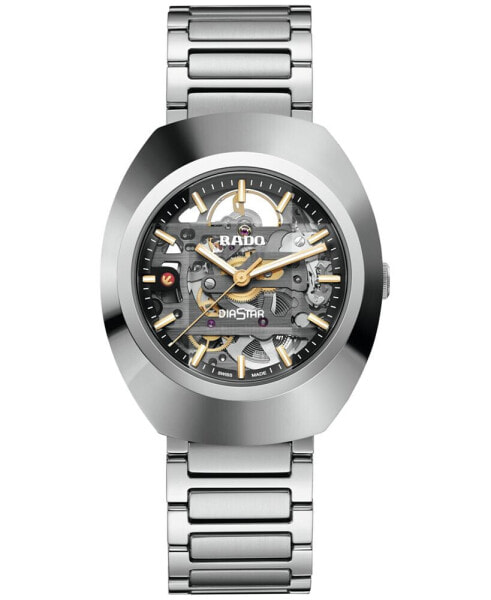 Unisex Swiss Automatic DiaStar Skeleton Stainless Steel Bracelet Watch 38mm