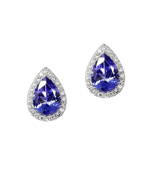 Серьги Macy's Tanzanite & Diamond Pear