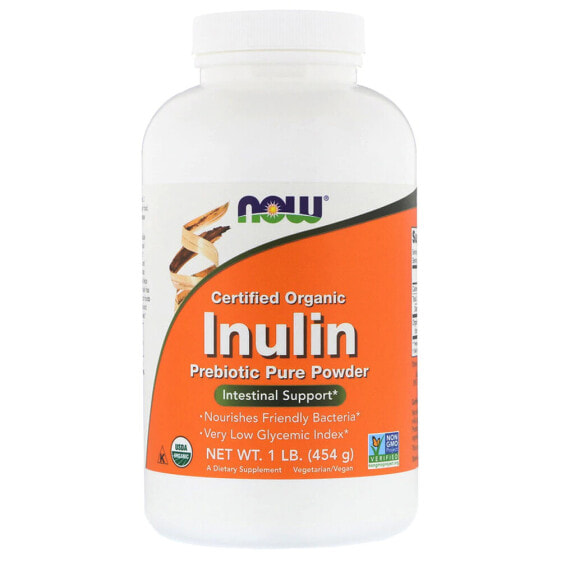 NOW Foods Organic Inulin Prebiotic Pure Powder Порошок пребиотик инулина 30 капсул
