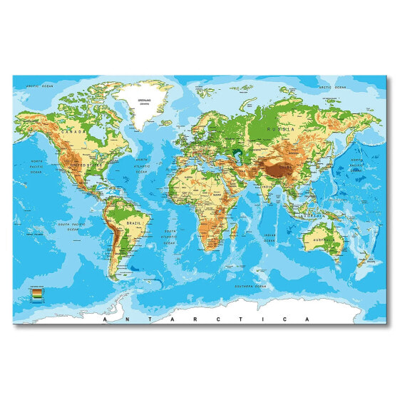 Leinwandbild Physical Worldmap