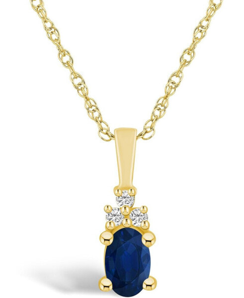 Sapphire (5/8 Ct. t.w.) and Diamond Accent Pendant Necklace