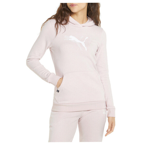 Puma Power Graphic Pullover Hoodie Womens Pink Casual Outerwear 84711416