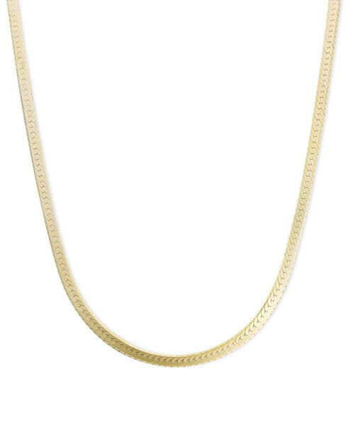 14k Gold Necklace, 18" Flat Herringbone Chain (1-1/4mm)