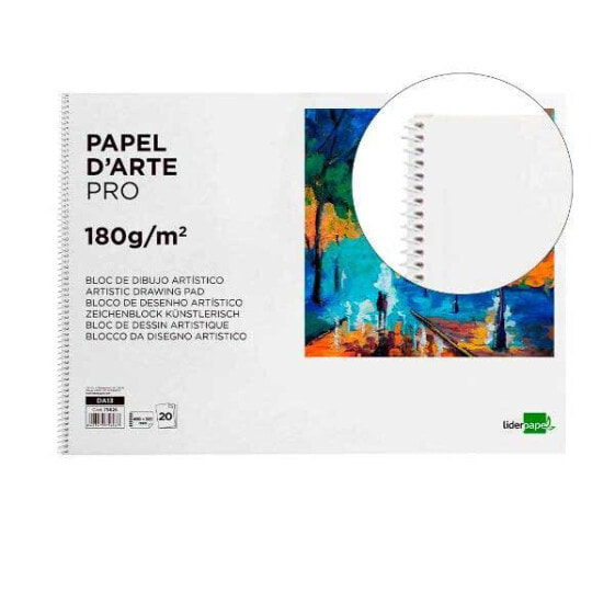 LIDERPAPEL Spiral artistic drawing pad 460x325 mm 20 sheets 180 gr/m2 without perforated frame
