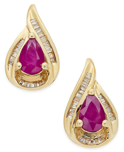 Серьги Macy's Ruby and Diamond Stud