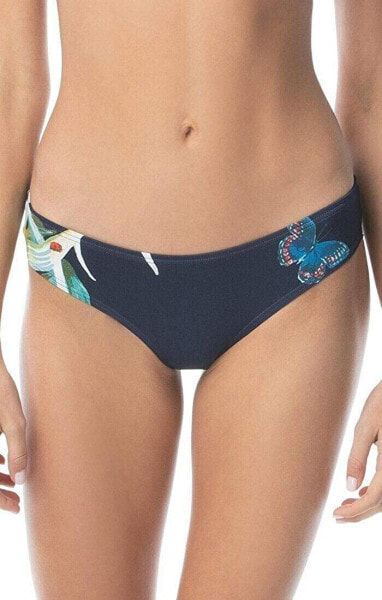 Vince Camuto Women's 239933 Shirred Smooth Fit Bikini Bottom Deep Sea Swimwear S