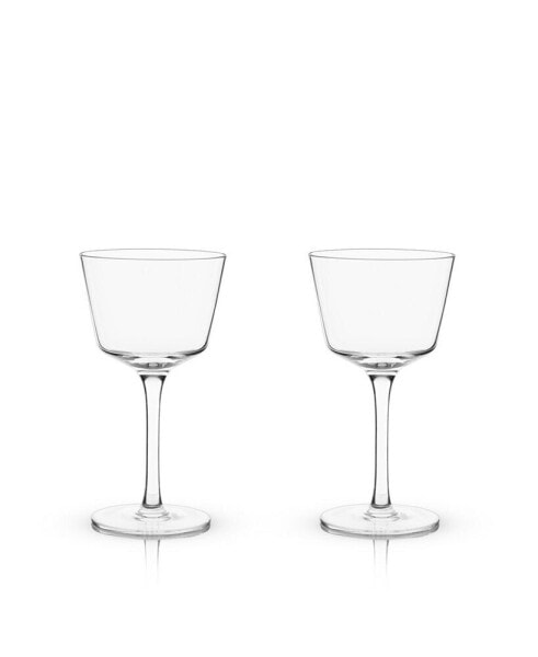 Набор бокалов для виски Viski raye Angled Crystal Nick & Nora, 2 шт, 6 унций