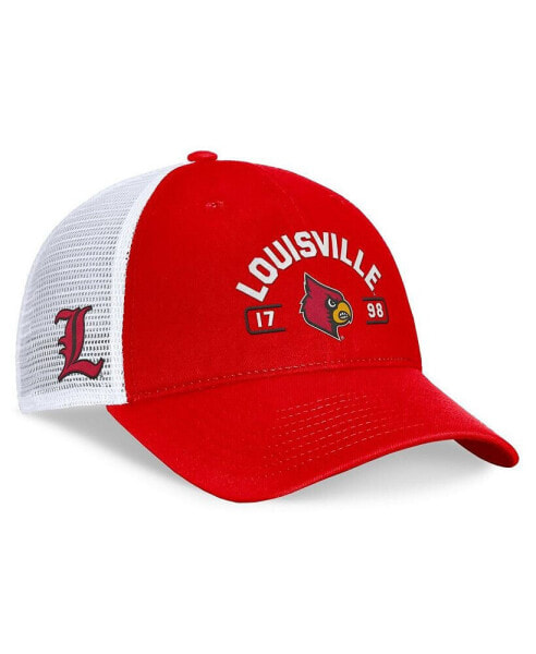 Men's Red/White Louisville Cardinals Free Kick Trucker Adjustable Hat