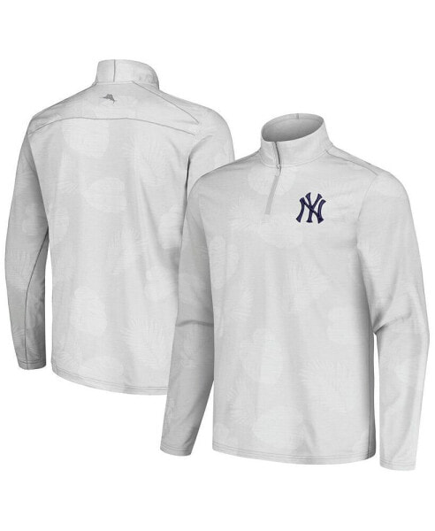Men's Gray New York Yankees Delray Frond IslandZone Half-Zip Jacket