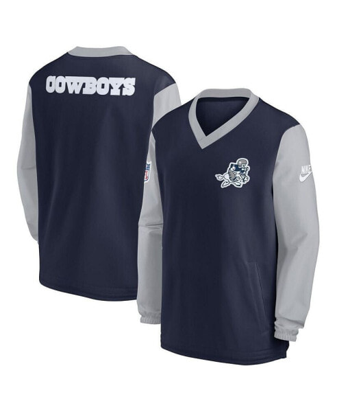 Men's Navy Dallas Cowboys 2023 Sideline V-Neck Pullover Windshirt