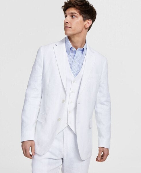Men's Modern-Fit Flex Stretch Linen Suit Jacket