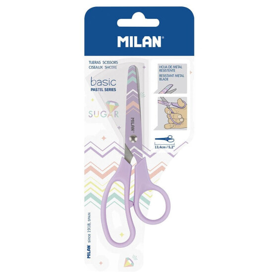 MILAN Blister Pack Basic Pastel Scissors Lilac