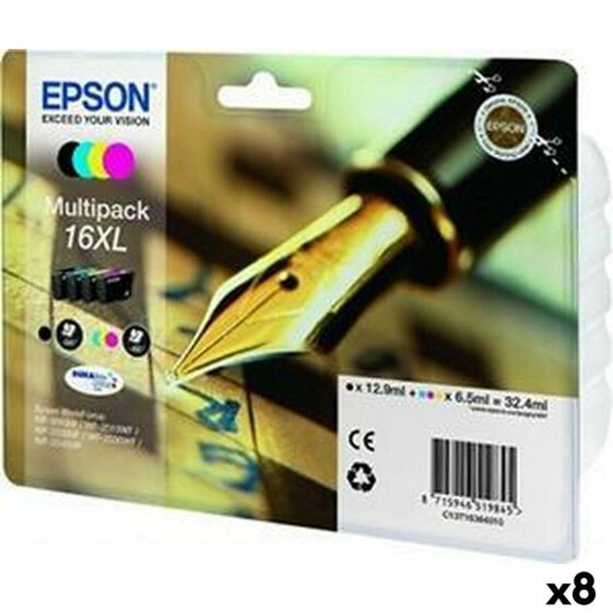 Картридж с оригинальными чернилами Epson DURABRITE ULTRA INK - Nº16XL Черный/Голубой/Розовый/Желтый (8 штук)