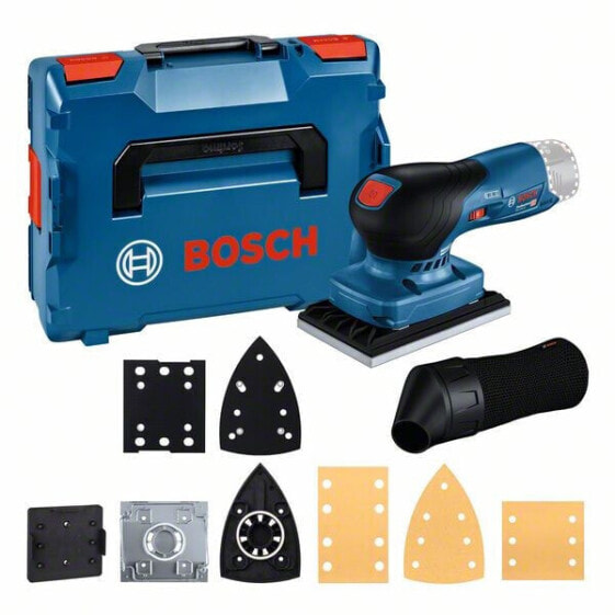 Bosch Akku-Schwingschleifer GSS 12V-13 Solo mit 3 Platten und Zubehör in L-BOXX