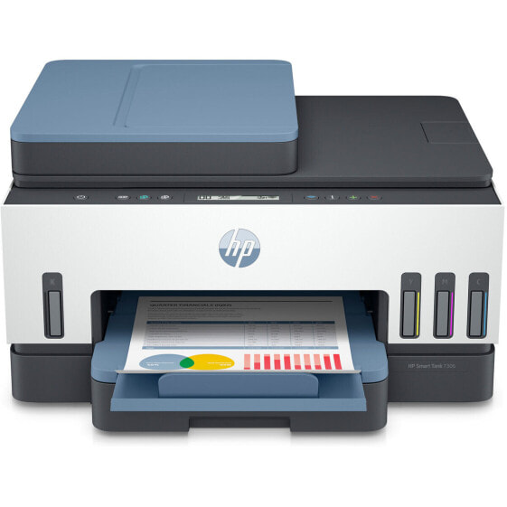 Мультифункциональный принтер HP Impresora multifunción HP Smart Tank 7306, Impresión, escaneado, copia, AAD y Wi-Fi, AAD de 35 h