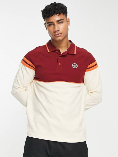 Sergio Tacchini polo with logo sweat in ecru