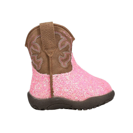 Roper Cowbabies Glitter Round Toe Pull On Infant Girls Size 1 M Casual Boots 09