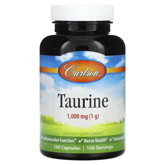 Аминокислоты Carlson Taurine, 1,000 мг, 100 капсул