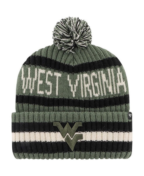 Men's Green West Virginia Mountaineers OHT Military-Inspired Appreciation Bering Cuffed Knit Hat with Pom