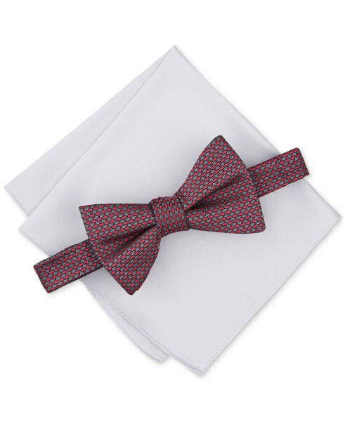 Men's Geo-Print Bow Tie & Pocket Square Set, Created for Macy's
