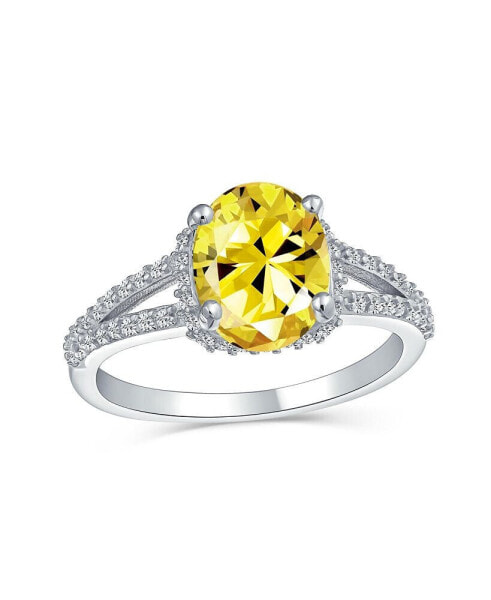 Кольцо Bling Jewelry Yellow Canary 3CT Solitaire Oval Cut Engagement