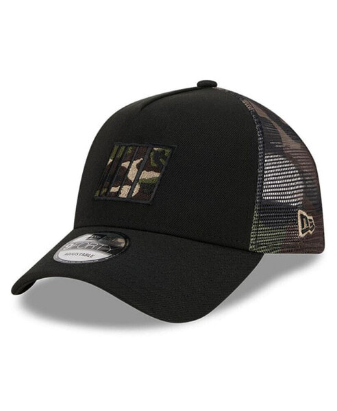 Men's Black NASCAR Camo 9FORTY A-Frame Trucker Adjustable Hat