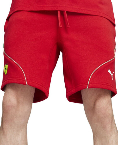 Men's Ferrari Race Regular-Fit Piped 8" Fleece Shorts