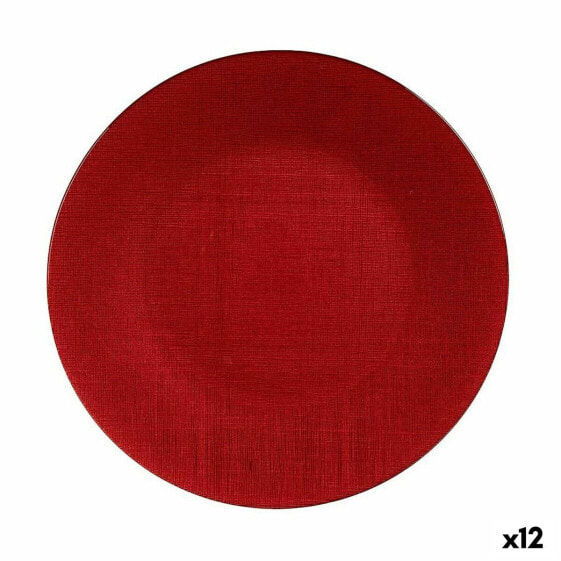 Плоская тарелка Красный Cтекло Ø 32 cm (12 штук)