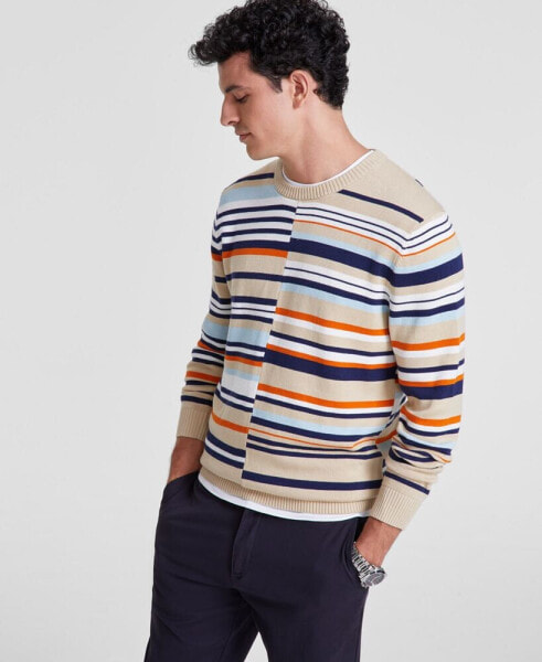 Men's Mixed Stripe V-Neck Sweater, Created for Macy's