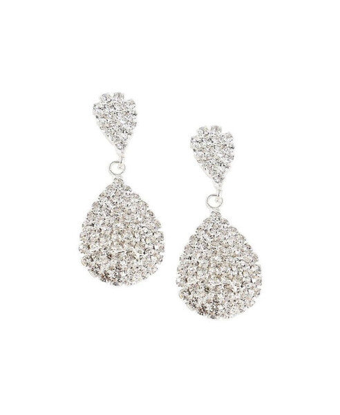 Women's Silver Embellished Drop Earrings