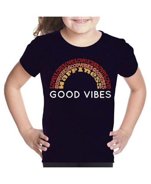 Big Girl's Word Art T-shirt - Good Vibes