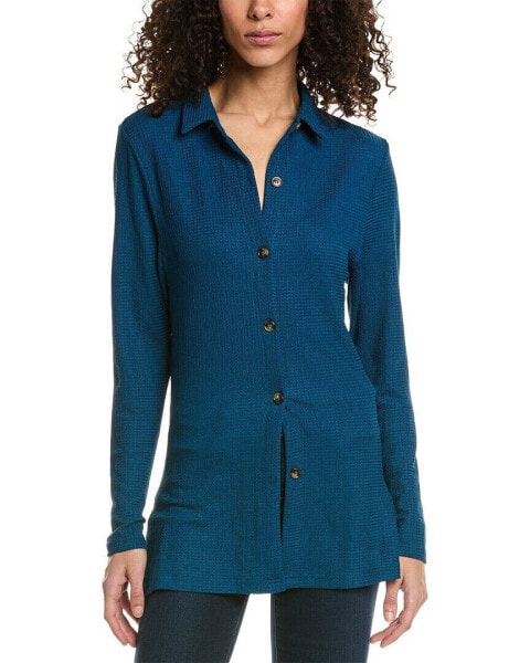 Рубашка из коллекции Isla Ciel "Crinkle Shirt" синего цвета для женщин
