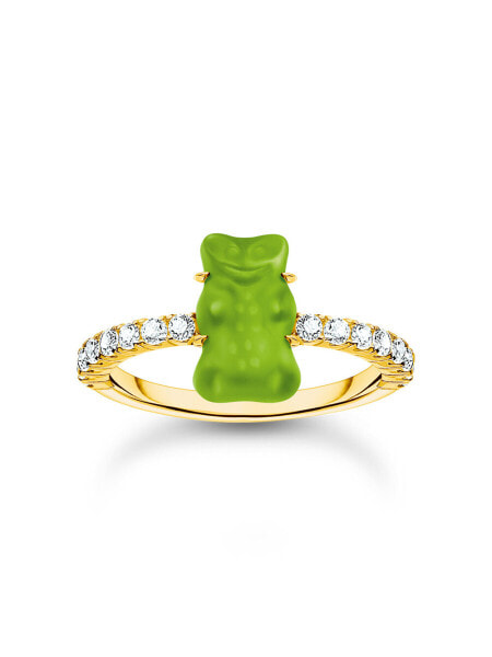 Thomas Sabo TR2459-414-6-54 Gold ring w. green Goldbears