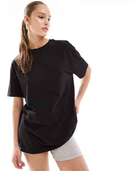 New Look plain oversized tee in black