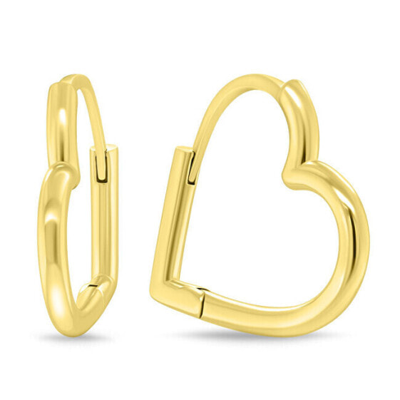 Romantic gold-plated earrings in the shape of hearts EA1040Y