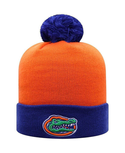 Men's Orange and Royal Florida Gators Core 2-Tone Cuffed Knit Hat with Pom