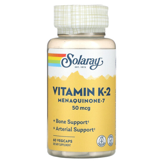 Витамин K-2 Menaquinone-7 50 мкг 60 вегкапс SOLARAY