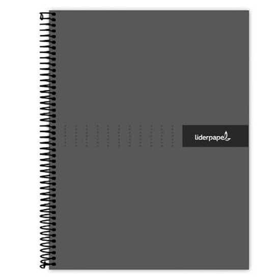 LIDERPAPEL Spiral notebook A4 micro crafty lined cover 120h 90gr square 5 mm 5 bands 4