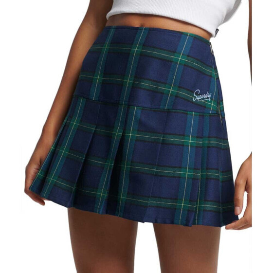 SUPERDRY Vintage Check Pleat Mini Skirt