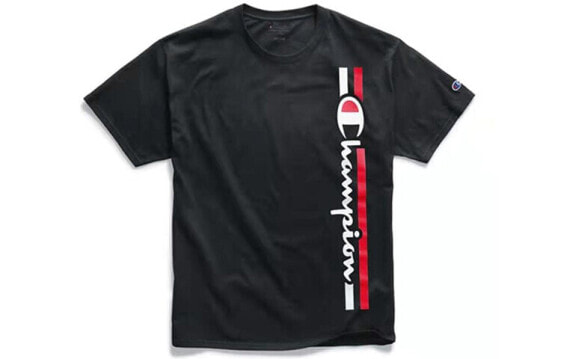 Champion 竖印草写Logo短袖T恤 美版 男女同款 黑色 / Футболка Champion LogoT GT23H-Y07973-003