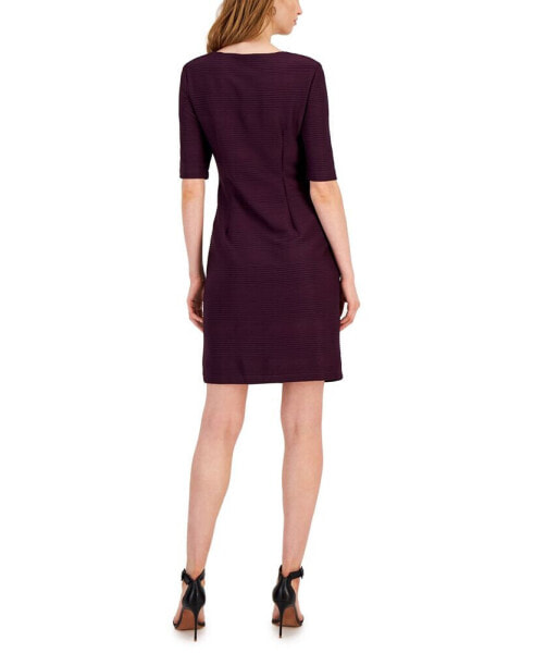 Women's Tiered Ribbed Jersey Sheath Dress