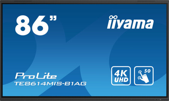 Iiyama TE8614MIS-B1AG - Interactive flat panel - 2.17 m (85.6") - LCD - 3840 x 2160 pixels - Wi-Fi - 24/7