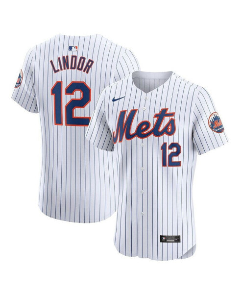 Men's Francisco Lindor White New York Mets Home Elite Jersey