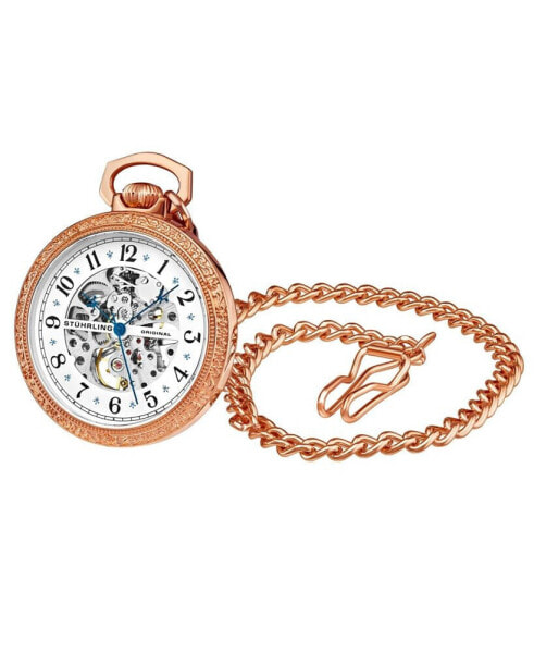 Часы Stuhrling Rose Gold Chain Pocket Watch 48mm